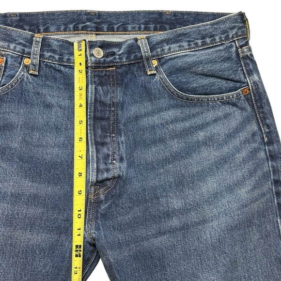 Levis 501 ST Big E Premium Denim Jeans Mens 38x32 Slim Taper Selvedge Button Fly - Picture 9 of 16